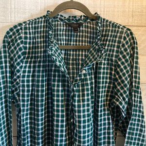 J. Crew Smocked Top with Ruffle Collar